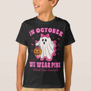 I oktober Bära Rosa Shirt Ghost Breast Cancer T