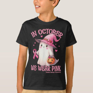I oktober Bära Rosa Shirt Ghost Breast Cancer T