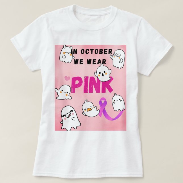 I OKTOBER BÄRA ROSA T SHIRT (Design framsida)