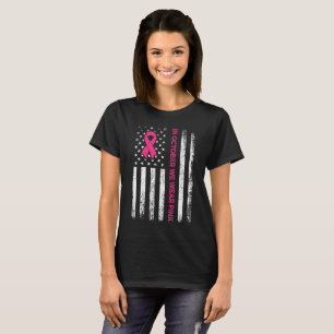 I oktober Bära Rosa USA flagga 2024 T-shirt