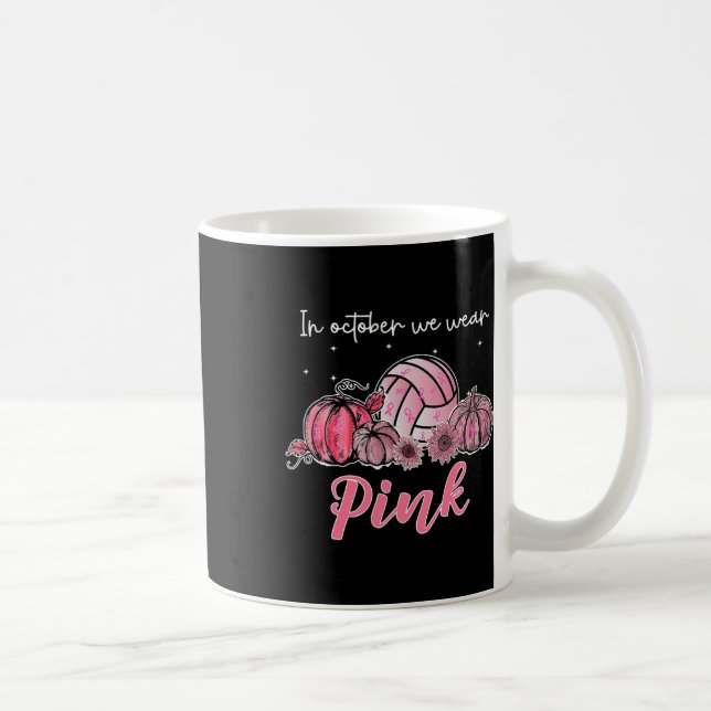 I oktober Bära Rosa Volleybyll Breast Cancer A Kaffemugg (Höger)