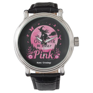 I oktober Bära Rosa Witch Breast Cancer Armbandsur