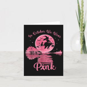 I oktober Bära Rosa Witch Breast Cancer Hallow Kort