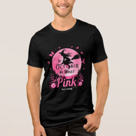 I oktober Bära Rosa Witch Breast Cancer T Shirt