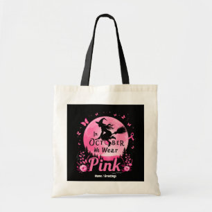 I oktober Bära Rosa Witch Breast Cancer Tygkasse