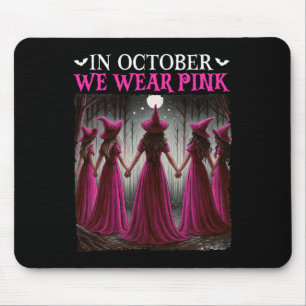 I oktober Bära Rosa Witch Halloween Breast Can Musmatta
