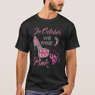 I oktober Bära vi Rosa High Heel Shoes Rosa Ribbo T Shirt