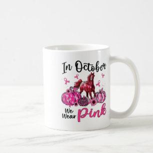 I oktober Bära vi Rosa Horse Pumpkin Leopard Brea Kaffemugg