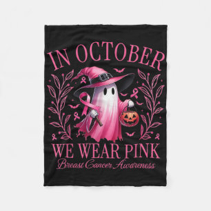 I oktober Bära vi Rosa Spöken Breast Cancer Medvet Fleecefilt