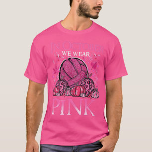 I oktober Bära vi Rosa Volleyball Breast Cancer A T Shirt
