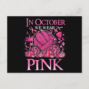 I oktober Bära vi Rosa Volleyball Breast Cancer A Vykort