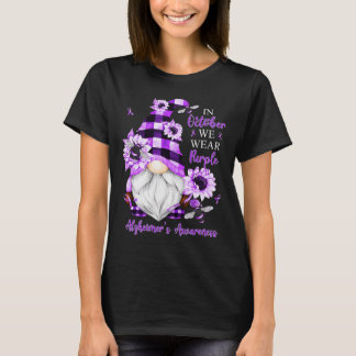 I oktober Bäror vi Lila Gnomes Alzheimer Awarene T Shirt
