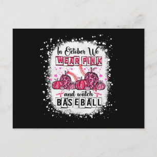 I oktober bäror vi rosa Baseball Breast Cancer Awa Vykort