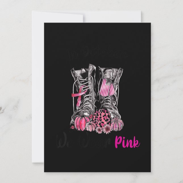 I oktober Bäror vi Rosa Boot Veteran Breast Cancer Spara Datumet (Framsida)