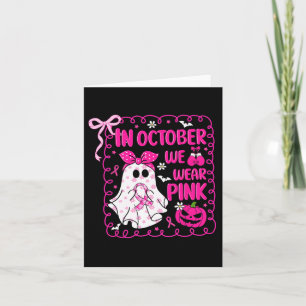 I oktober Bäror vi Rosa Bow Ghost Breast Cancer Aw Kort