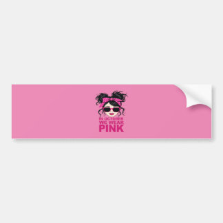 I oktober Bäror vi Rosa Breast Cancer Awareness Bildekal