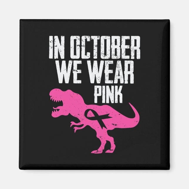 I oktober Bäror vi Rosa Breast Cancer Awareness Bo Magnet (Framsidan)