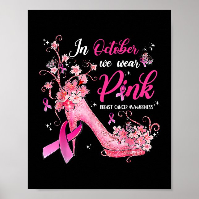 I oktober Bäror vi Rosa Breast Cancer Awareness Bu Poster (Framsidan)