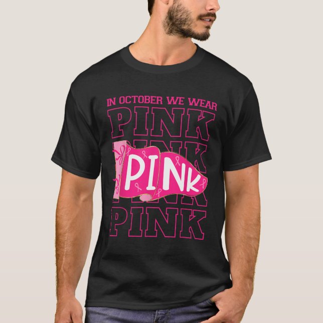 I oktober Bäror vi Rosa Breast Cancer Awareness Co T Shirt (Framsida)