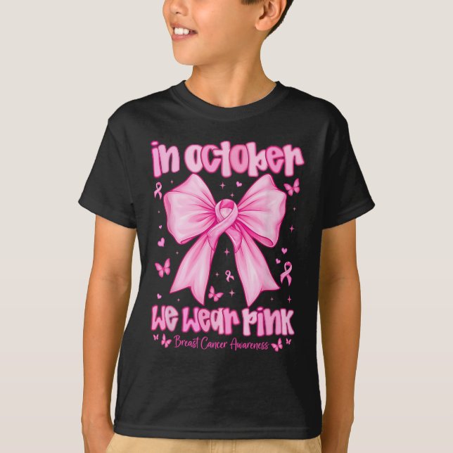 I oktober Bäror vi Rosa Breast Cancer Awareness Co T Shirt (Framsida)