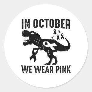 I oktober Bäror vi Rosa Breast Cancer Awareness Di Runt Klistermärke