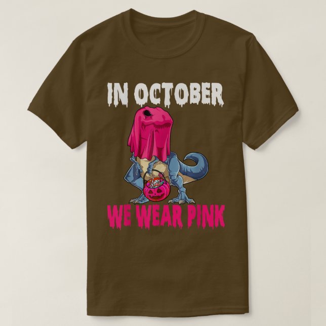I oktober Bäror vi Rosa Breast Cancer Awareness Di T Shirt (Design framsida)