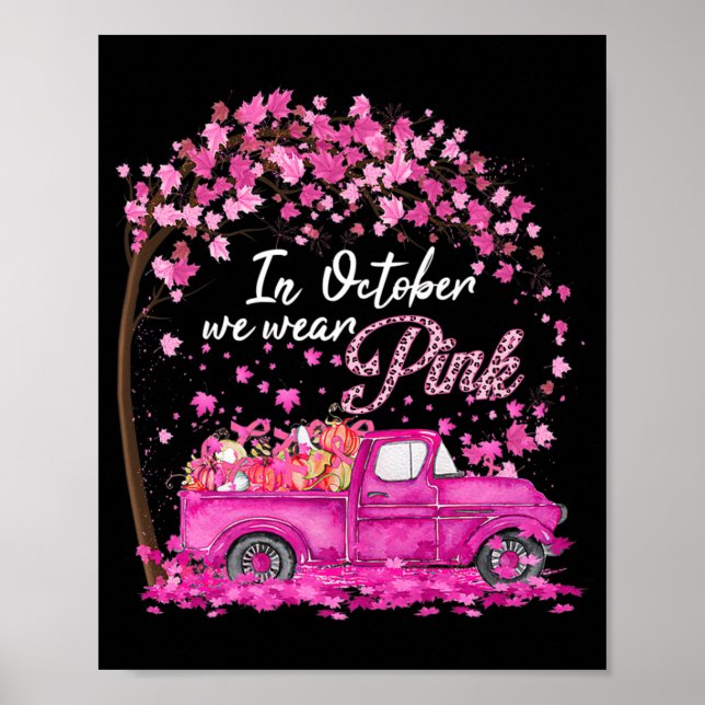 I oktober Bäror vi Rosa Breast Cancer Awareness Gi Poster (Framsidan)