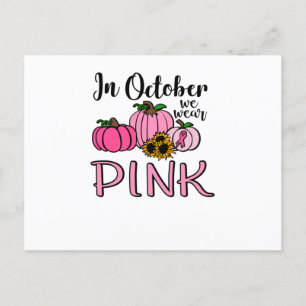 I oktober Bäror vi Rosa Breast Cancer Awareness Inbjudan Vykort