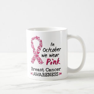 I oktober bäror vi rosa Breast Cancer Awareness Kaffemugg