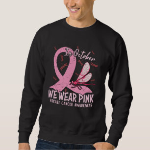 I oktober Bäror vi Rosa Breast Cancer Awareness Lång Ärmad Tröja