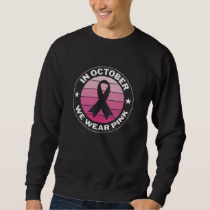 I oktober Bäror vi Rosa Breast Cancer Awareness Lång Ärmad Tröja