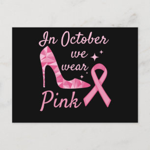I oktober Bäror vi Rosa Breast Cancer Awareness Meddelande Vykort