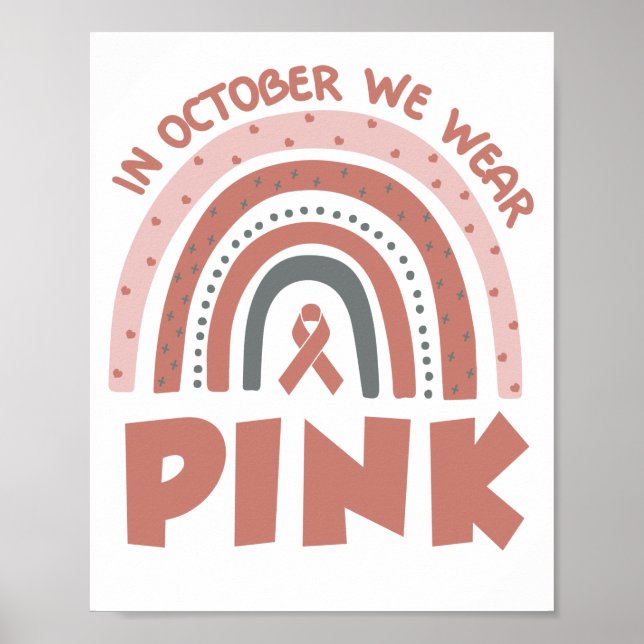 I oktober Bäror vi Rosa Breast Cancer Awareness Poster (Framsidan)