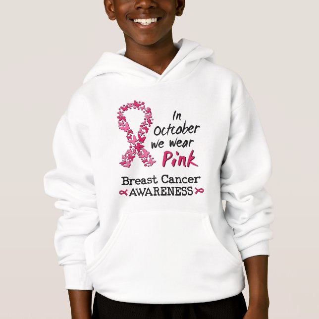 I oktober bäror vi rosa Breast Cancer Awareness T Shirt (Framsida)