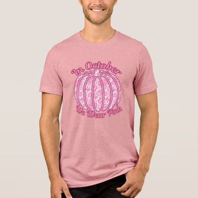 I oktober Bäror vi Rosa Breast Cancer Awareness T Shirt (Framsida)