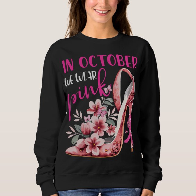 I oktober Bäror vi Rosa Breast Cancer Awareness T Shirt (Framsida)