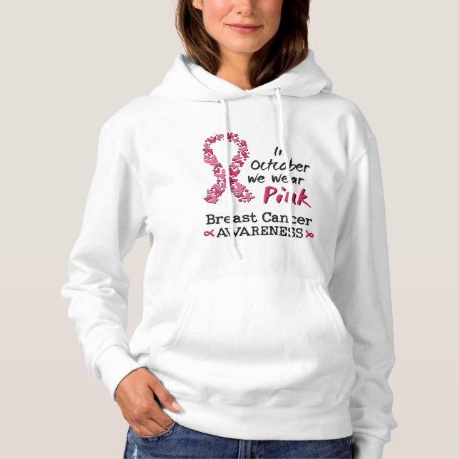I oktober bäror vi rosa Breast Cancer Awareness T Shirt (Framsida)