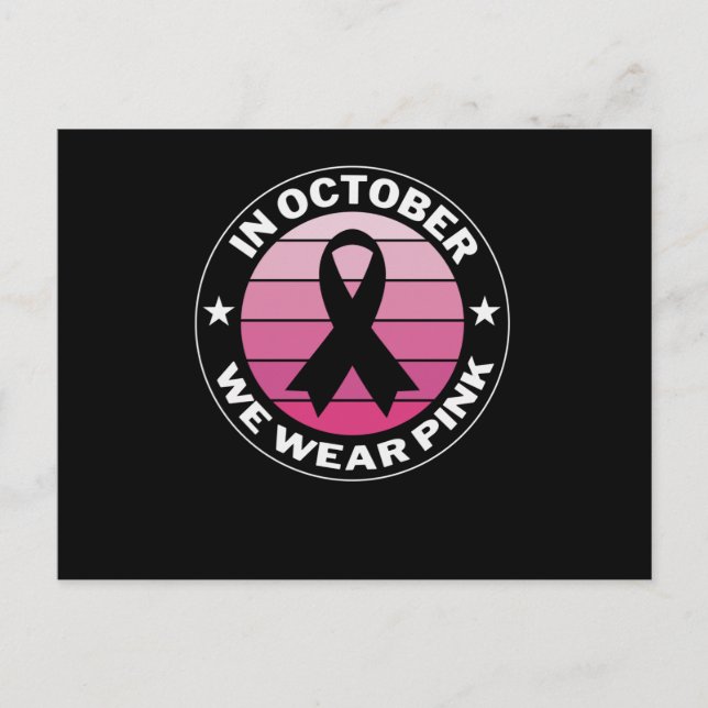 I oktober Bäror vi Rosa Breast Cancer Awareness Vykort (Framsida)