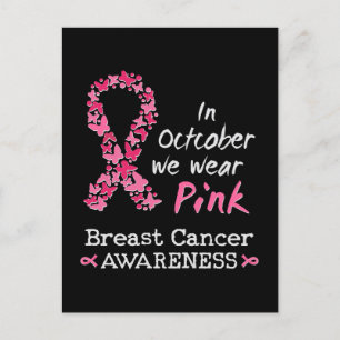 I oktober bäror vi rosa Breast Cancer Awareness Vykort