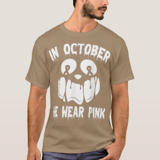 I oktober Bäror vi Rosa Breast Cancer Jackolantern T Shirt