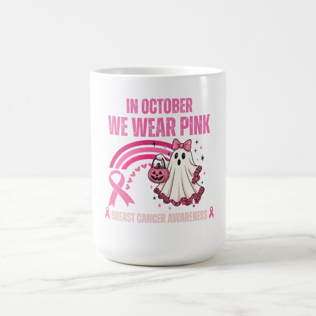 I oktober Bäror vi Rosa Breast Cancer Kaffemugg (Center)