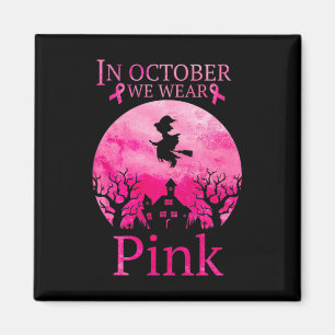 I oktober Bäror vi Rosa Breast Cancer Pink Ribbon Magnet