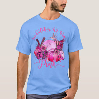 I oktober Bäror vi Rosa Breast Cancer Pumpkin Fall T Shirt