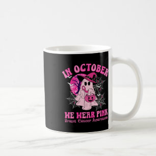 I oktober Bäror vi Rosa Breast Cancer Women Ghost Kaffemugg