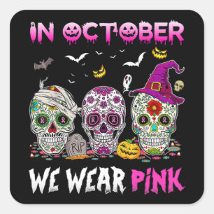 I oktober Bäror vi Rosa bröstcancer vid Fyrkantigt Klistermärke