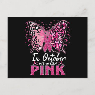 I oktober Bäror vi Rosa Butterfly Breast Cancer Aw Vykort
