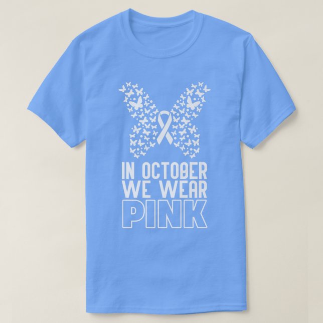 I oktober Bäror vi Rosa Butterfly Ribbon Breast Ca T Shirt (Design framsida)