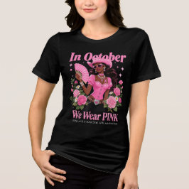 I oktober Bäror vi Rosa Cowgirl Awareness Art T Shirt