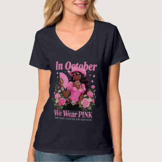 I oktober Bäror vi Rosa Cowgirl Awareness Art T Shirt