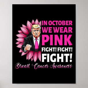 I oktober Bäror vi Rosa Fight Breast Cancer Awaren Poster